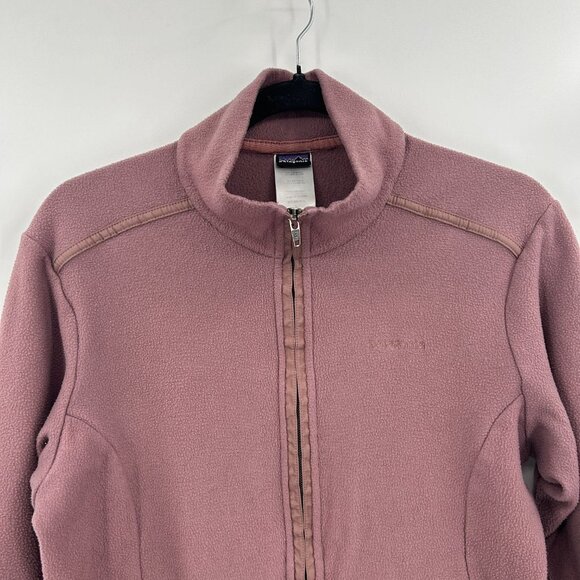 PATAGONIA Women's Mauve Purple Fleece Super Worn Grunge Full Zip Jacket Small - Picture 3 of 6